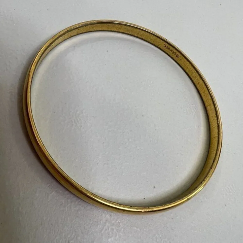 Monet Bangle Large Gold Tone Thin Dainty Basic Classic Vintage Timeless